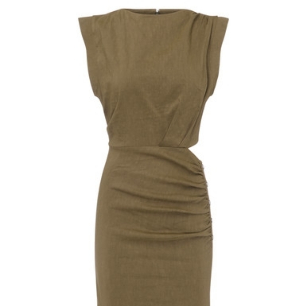 Zara Olive Green Midi Dress